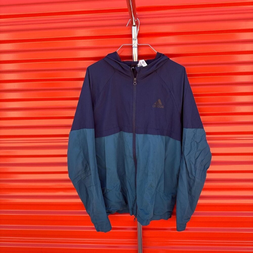 Y2K adidas windbreaker 2 tone blue size medium men's